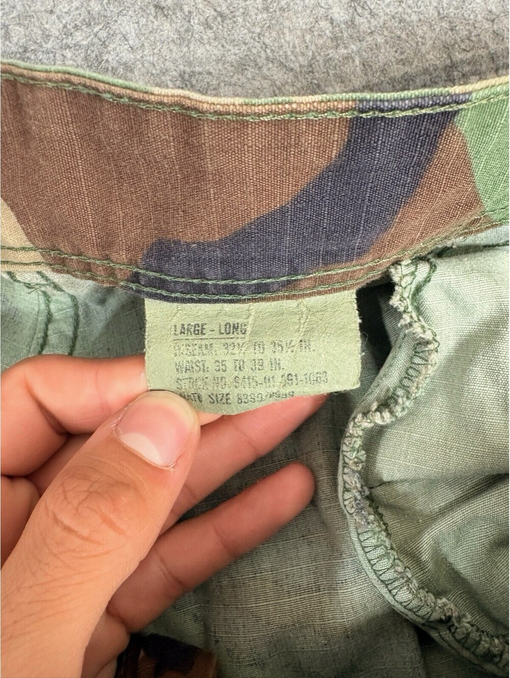 US Army Camo Pants Camouflage Woodland Combat Trousers Military Large - Picture 3 of 5